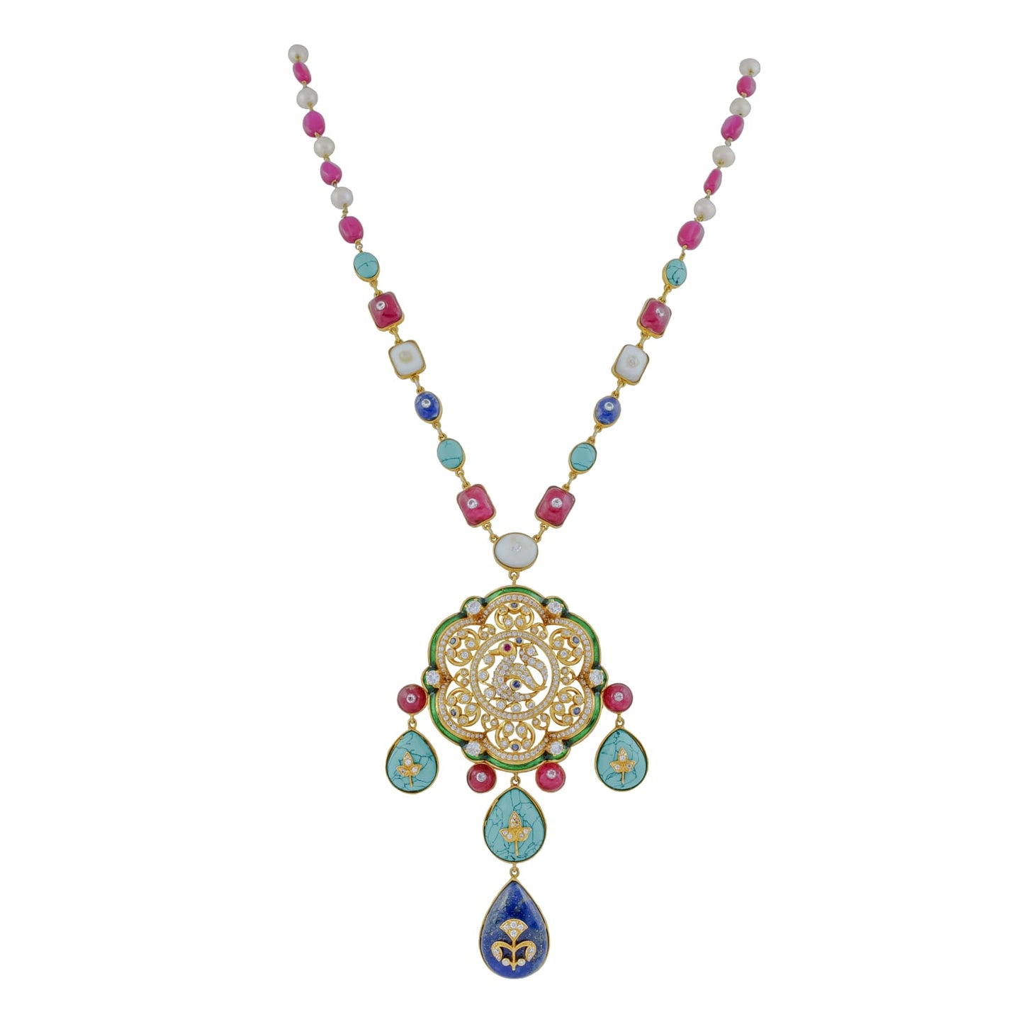 Peacock Moissanite Pendant