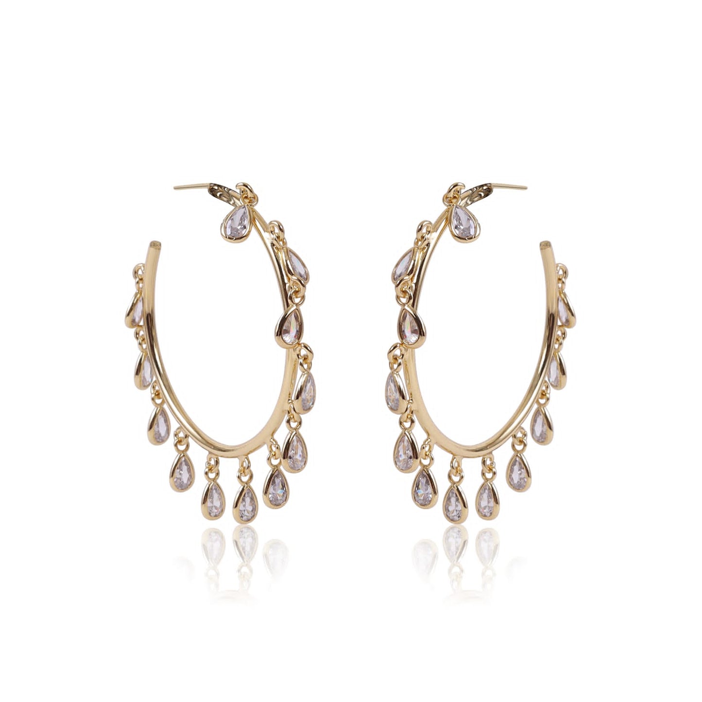 Dew Drop Crystal Hoops