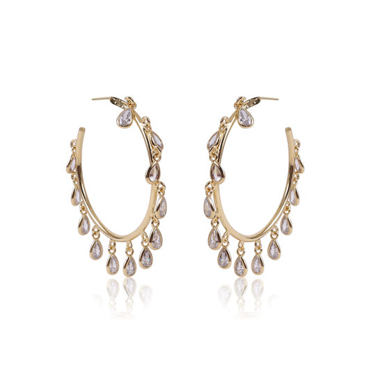 Dew Drop Crystal Hoops