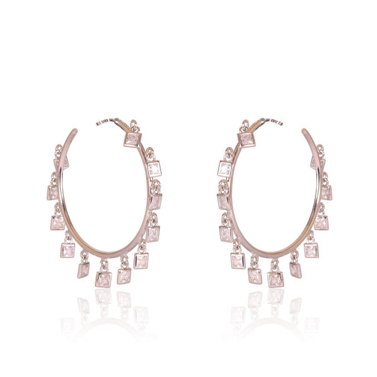 Emerald Crystal Hoops