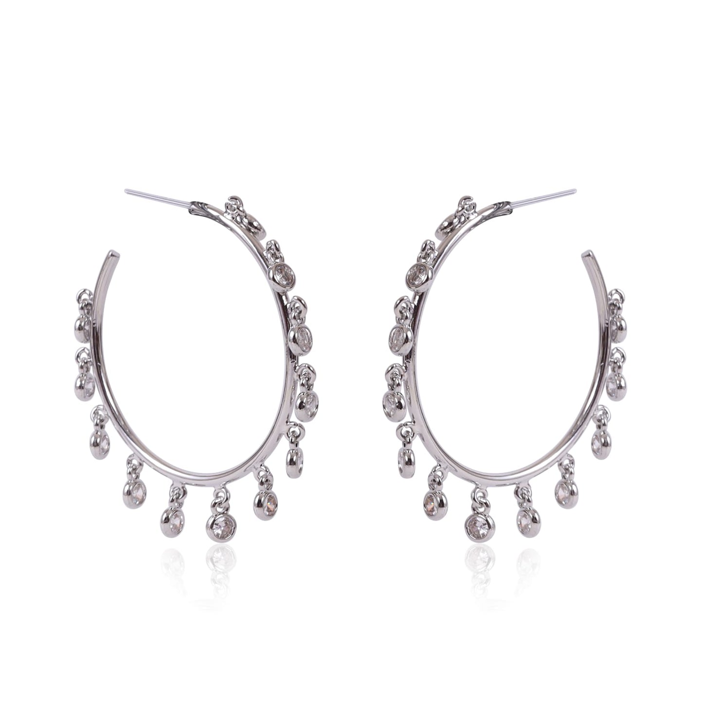 Drop Crystal Hoops