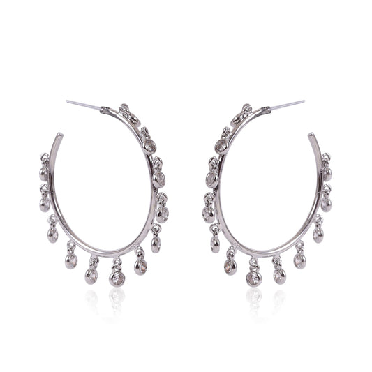 Drop Crystal Hoops