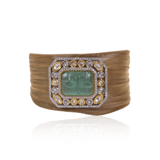 Geometric Emerald Cuff