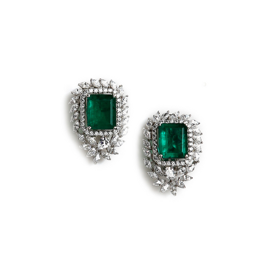 Framed Emerald Earrings