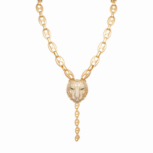 Lion Chain Link Gold Necklace