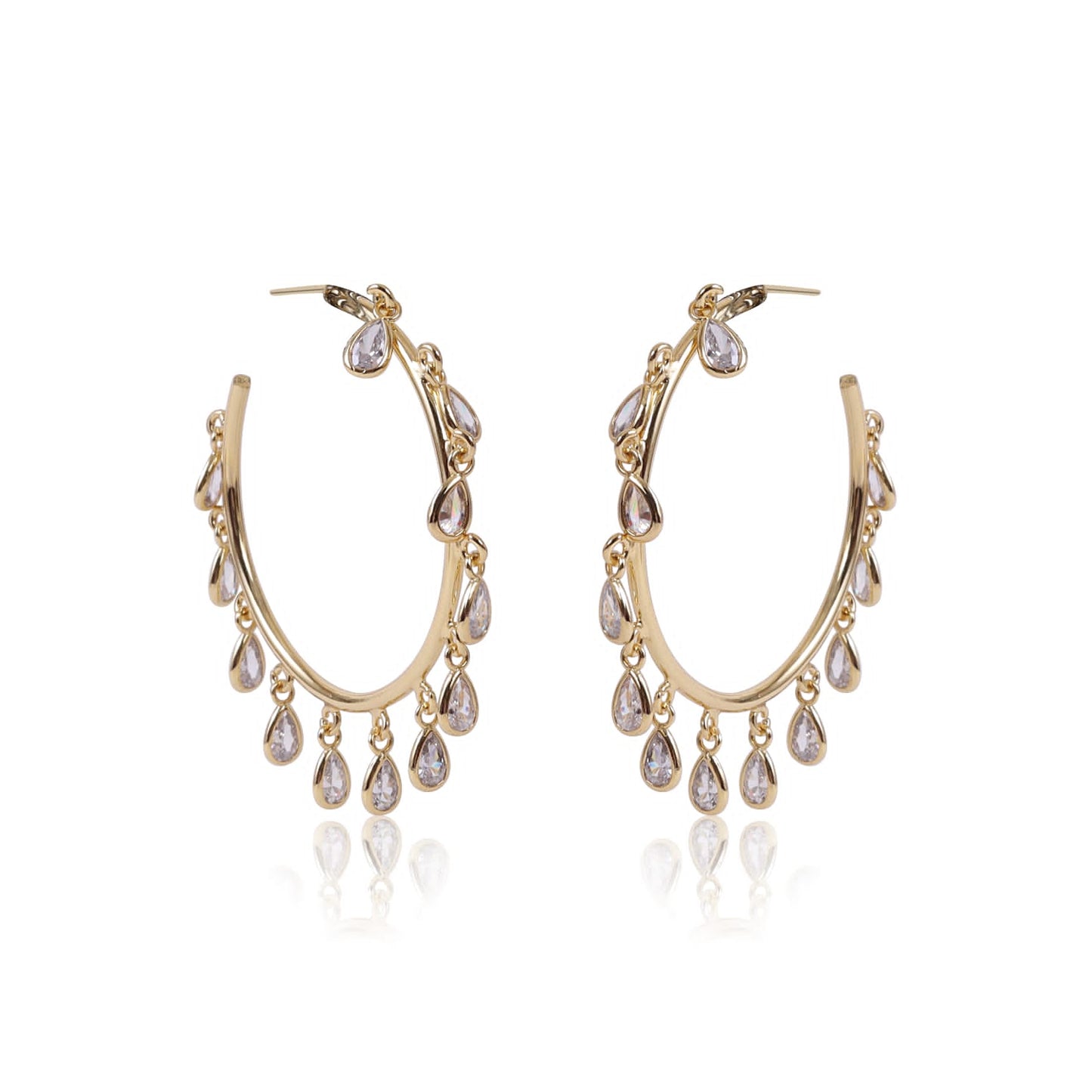 Dew Drop Crystal Hoops