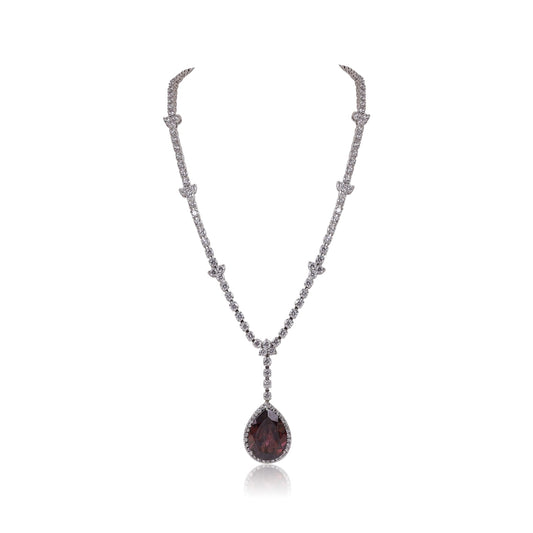 Solitaire necklace with Amethyst drop