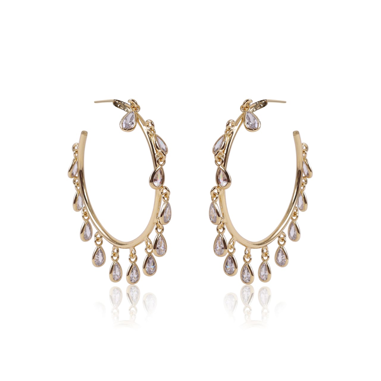 Dew Drop Crystal Hoops